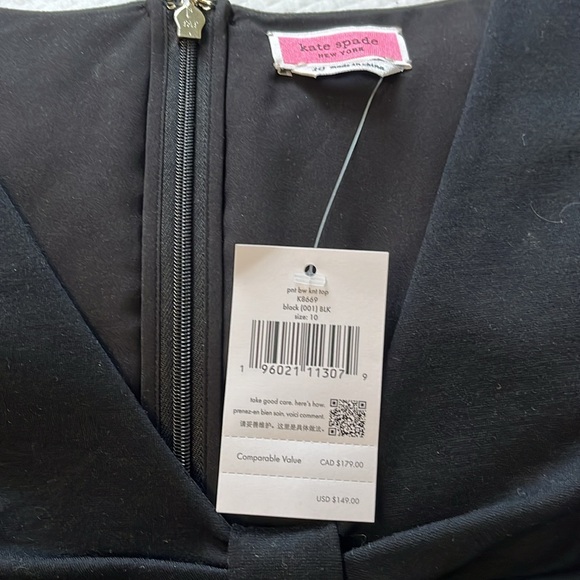 Kate Spade Black Top - new with tags - Picture 2 of 4